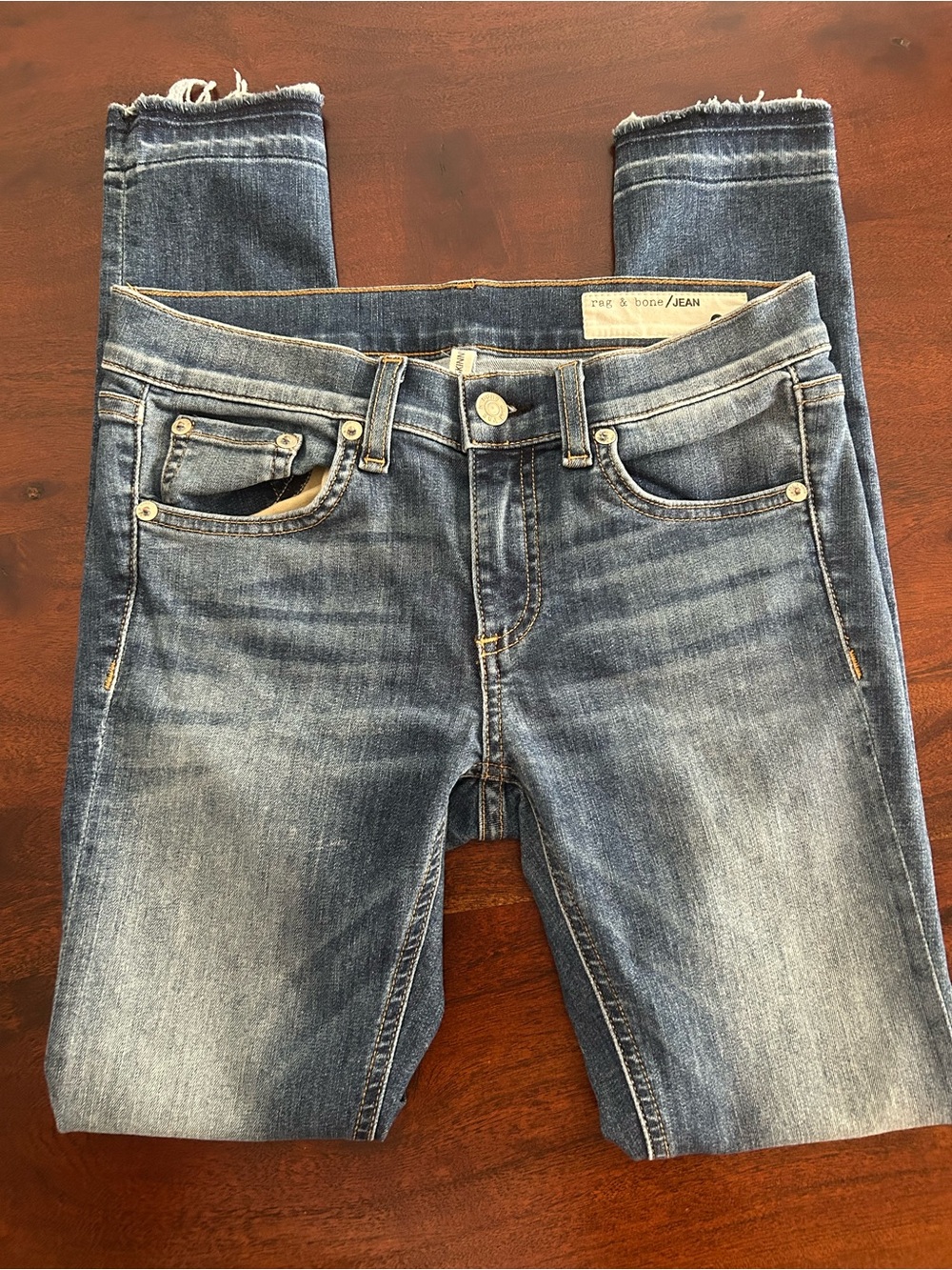 rag & bone Women's Medium Blue Skinny Crop Jeans